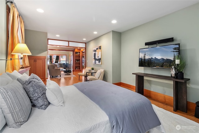 bedroom featuring light hardwood / wood-style flooring