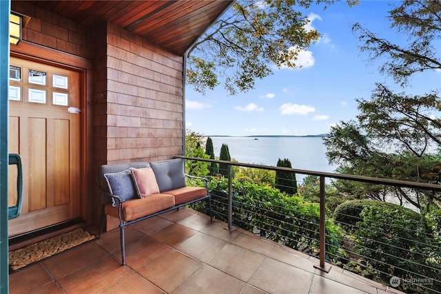 balcony with a water view