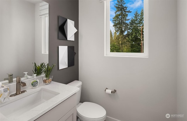 bathroom featuring toilet and vanity