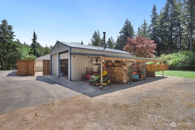 view of garage