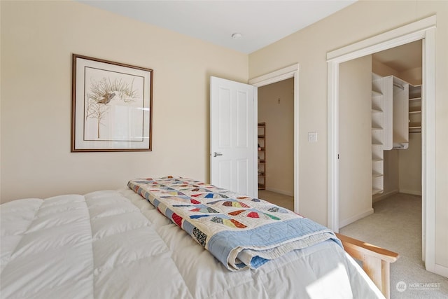 bedroom featuring carpet