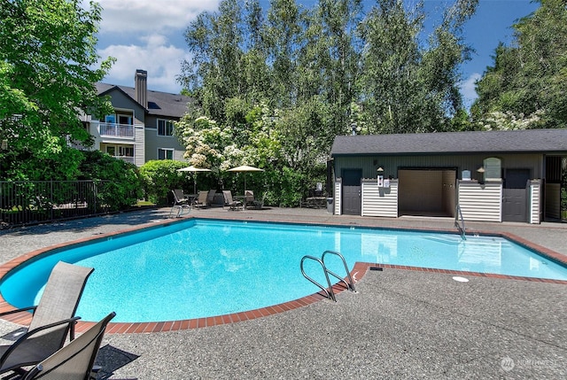 view of pool with a patio area