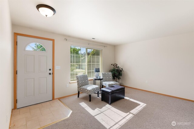 view of tiled entrance foyer