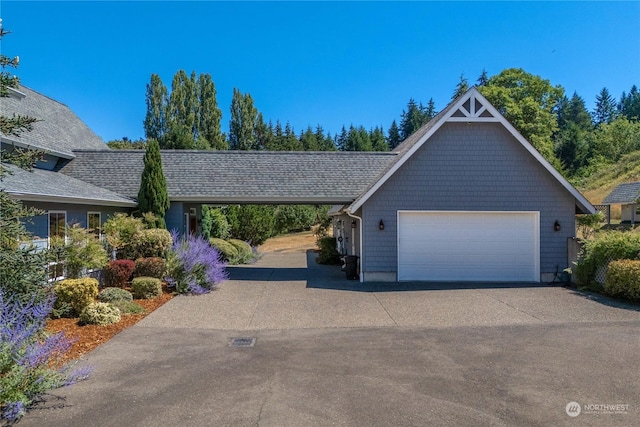 view of garage