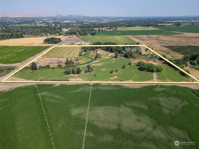 drone / aerial view with a rural view