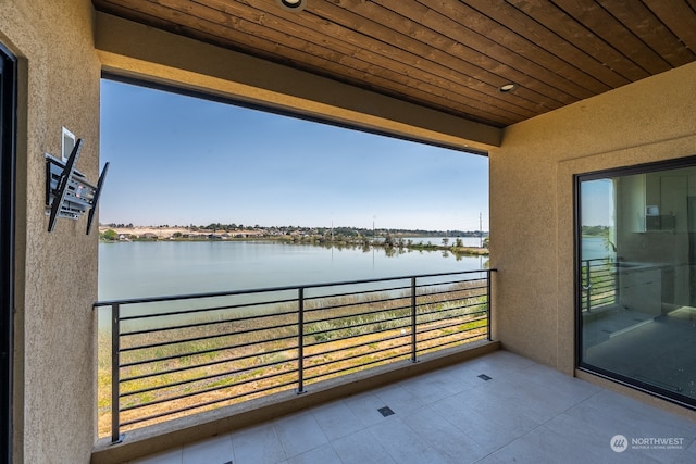 balcony with a water view