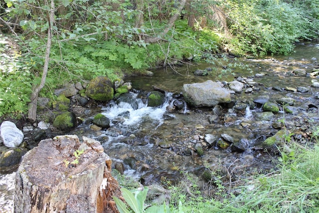 view of landscape featuring a water view