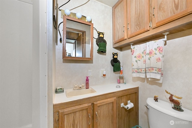 bathroom with vanity and toilet