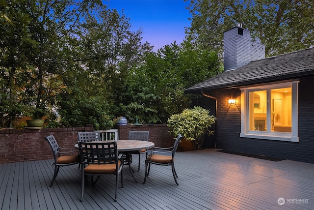 view of deck at dusk