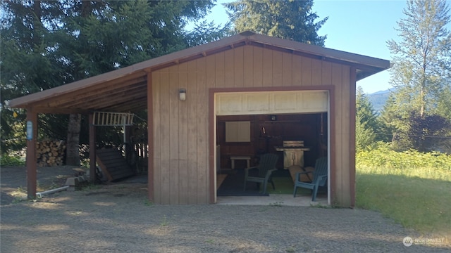 view of garage