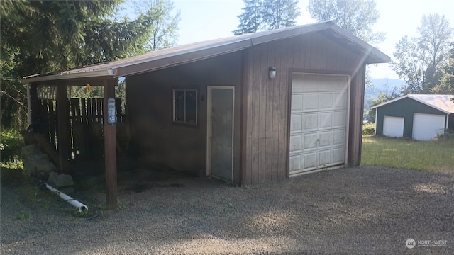 view of garage