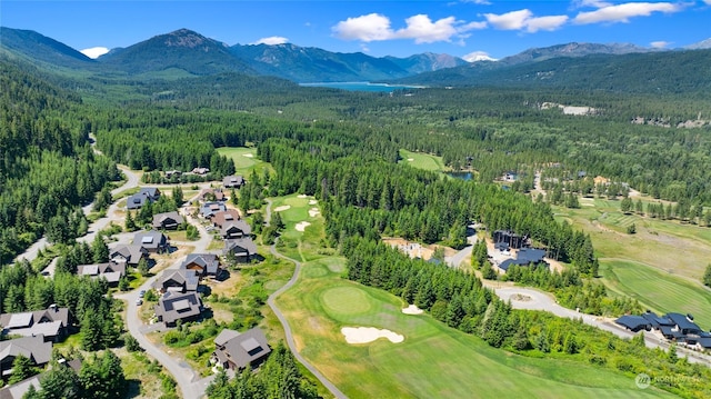 bird's eye view with a mountain view