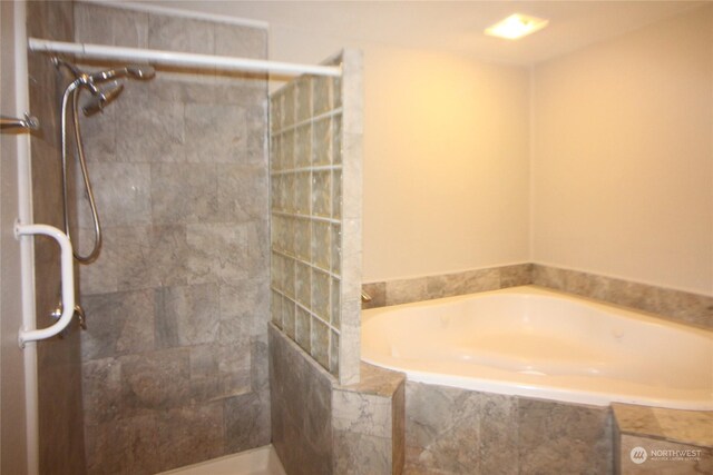 bathroom with separate shower and tub