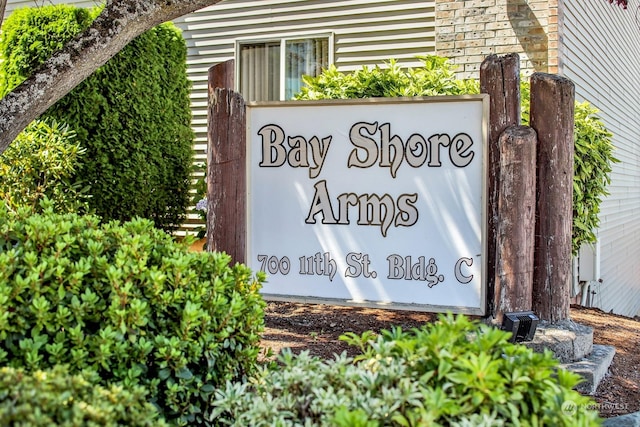 view of community sign