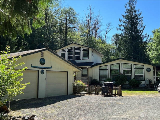 view of front facade with a garage