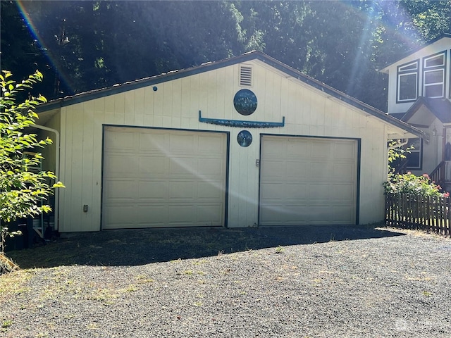 view of garage