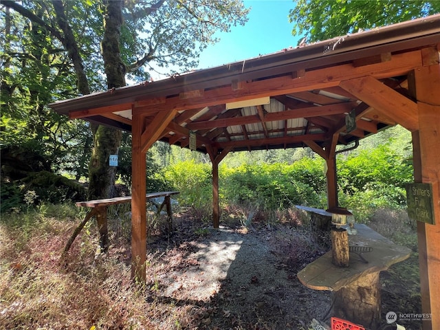 view of yard with a gazebo