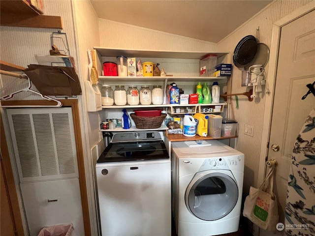 laundry room featuring washing machine and dryer