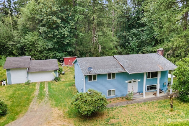 exterior space with a front yard