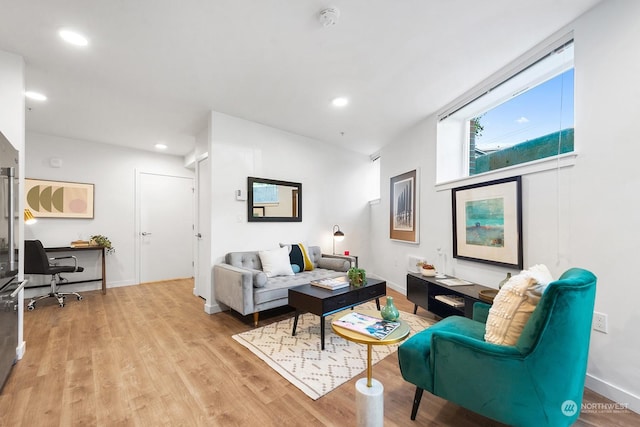 living room featuring light hardwood / wood-style floors