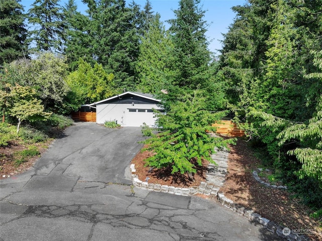 view of front of property featuring a garage