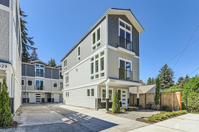 contemporary house featuring a garage