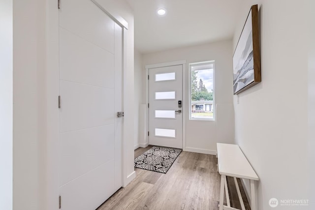 entrance foyer featuring light hardwood / wood-style flooring