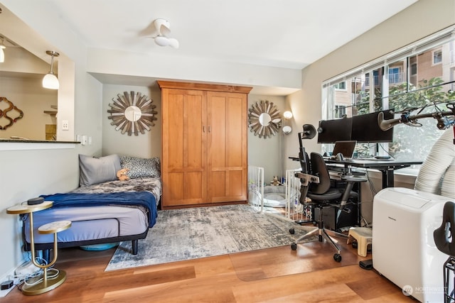 interior space with hardwood / wood-style flooring