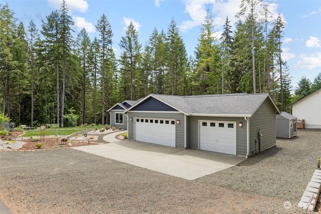 view of garage