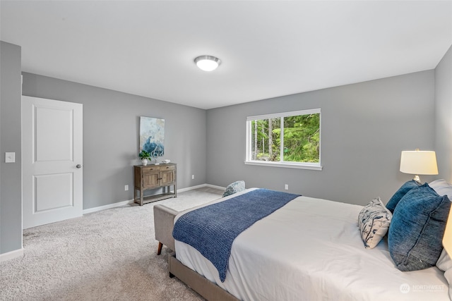 bedroom featuring carpet floors and baseboards