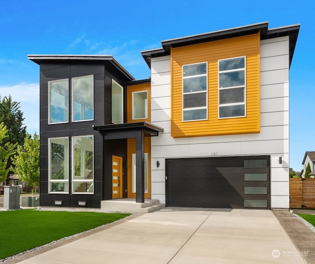 contemporary house with a garage