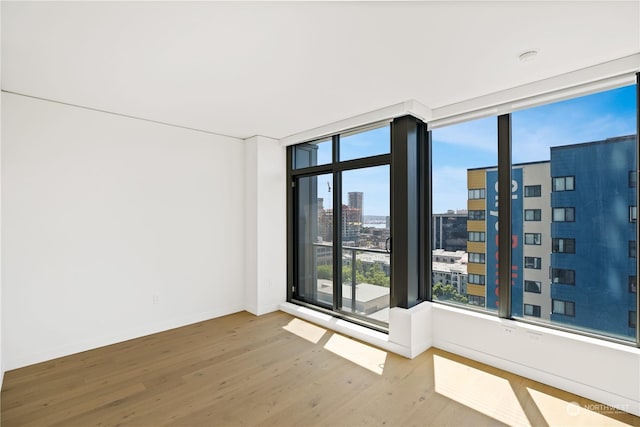 spare room with hardwood / wood-style flooring