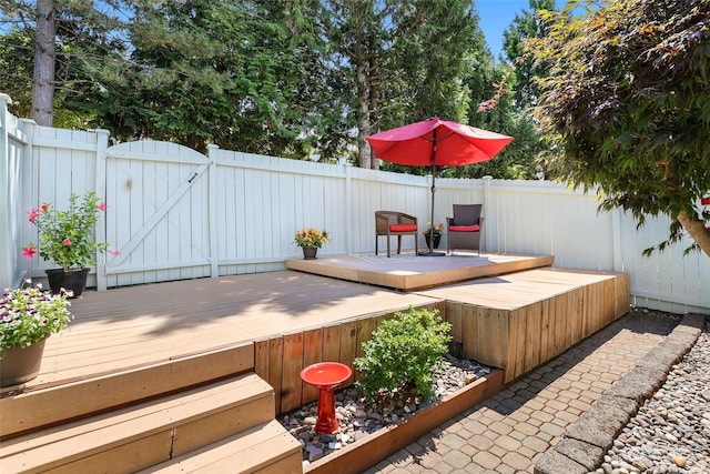 view of wooden deck