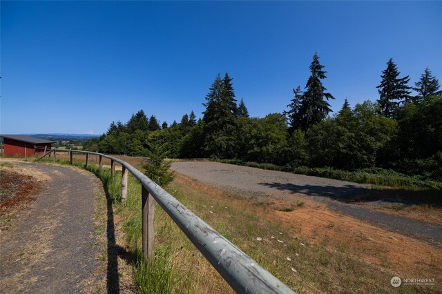 view of street featuring a rural view