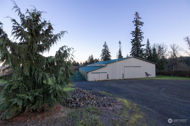 view of pole building