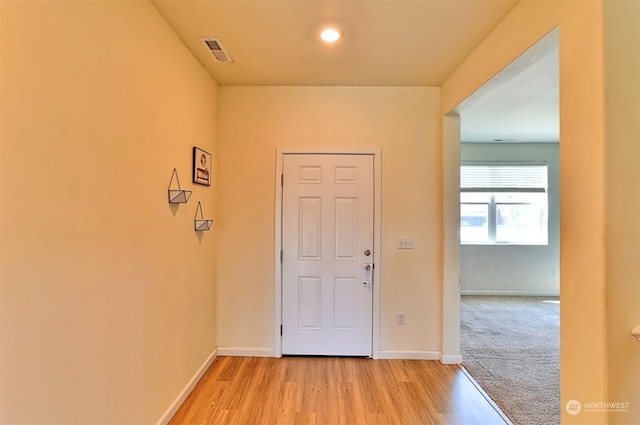 entrance foyer featuring light wood-type flooring