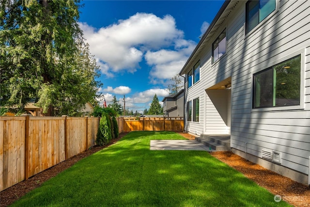 view of yard with a patio