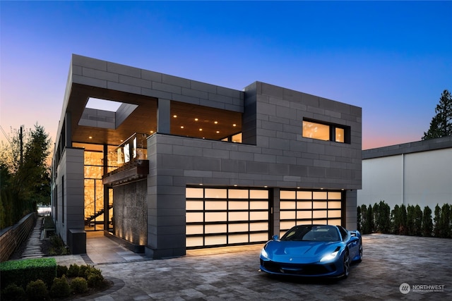 contemporary house with a garage