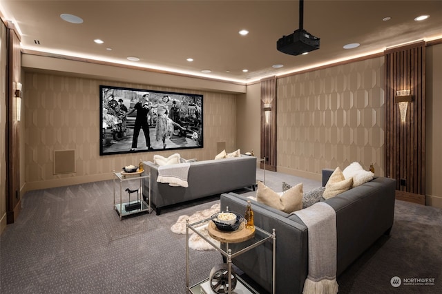 3263 Evergreen Point Rd, Medina, WA 98039 - cinema with carpet flooring, recessed lighting, and baseboards