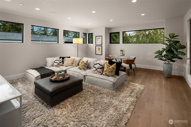 3263 Evergreen Point Rd, Medina, WA 98039 - living area featuring baseboards, recessed lighting, and wood finished floors
