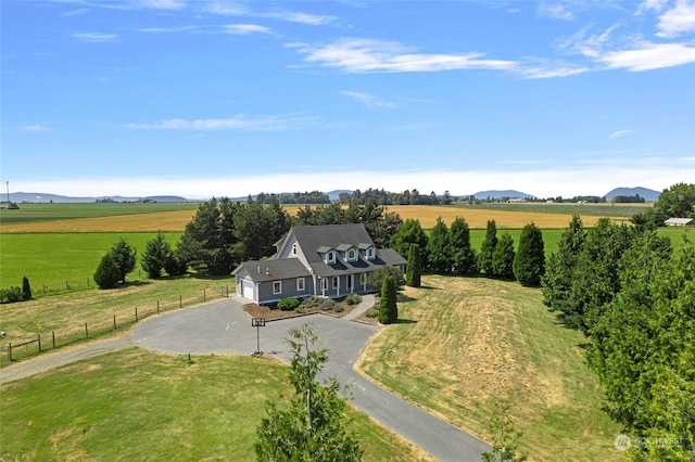 bird's eye view with a rural view