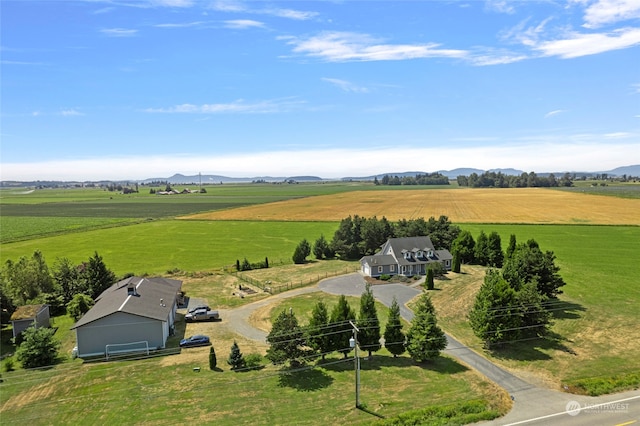 aerial view featuring a rural view