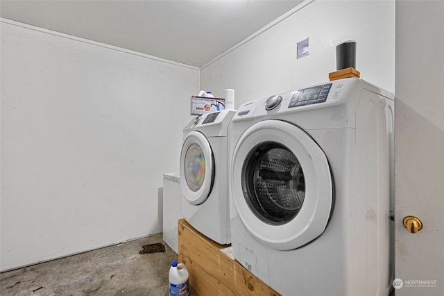 laundry area with separate washer and dryer