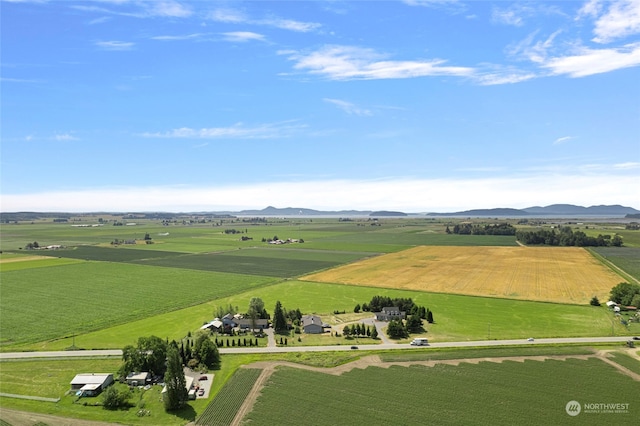 birds eye view of property with a rural view