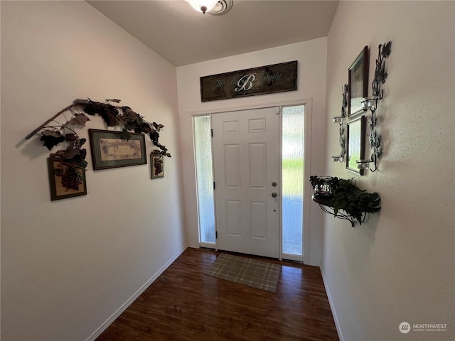 entryway featuring dark hardwood / wood-style floors