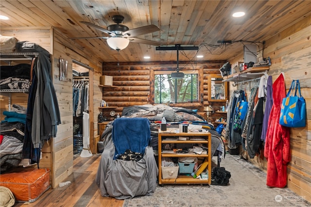 interior space featuring ceiling fan