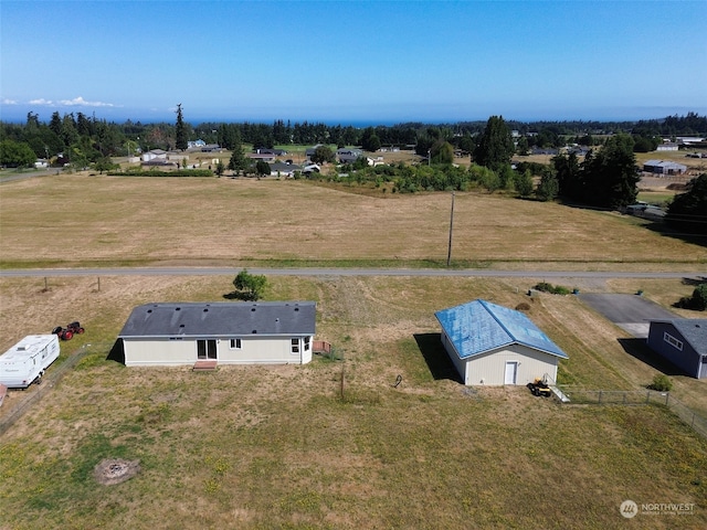 aerial view with a rural view