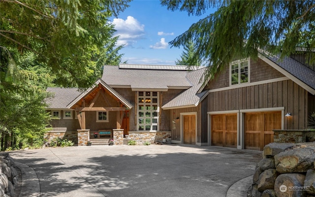 view of front of home featuring a garage