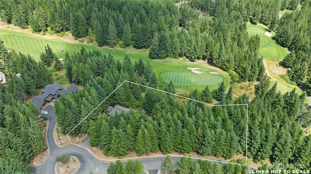 bird's eye view featuring view of golf course