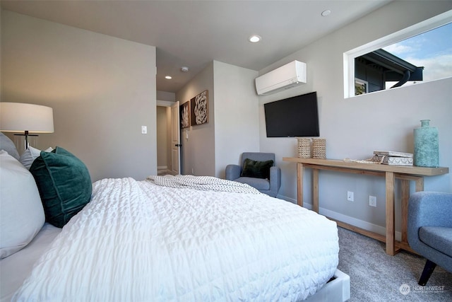 bedroom featuring a wall unit AC